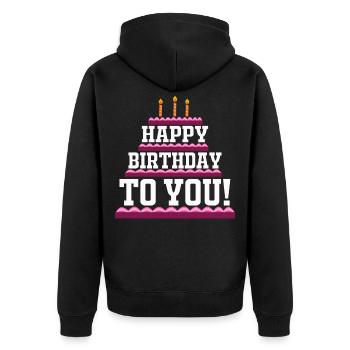 Gâteau d'anniversaire cadeau rétro joyeux anniversaire - Veste à capuche bio Premium Unisexe - noir - Dos - Nico (187cm)