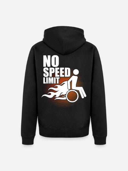 Rollstuhl Keine Geschwindigkeitsbegrenzung - Unisex Premium Bio Zip Hoodie - Schwarz