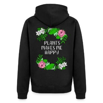 Blume Liebe Pflanzen Rose Florist Geschenkidee - Unisex Premium Bio Zip Hoodie - Schwarz - Hinten - Nico (187cm)