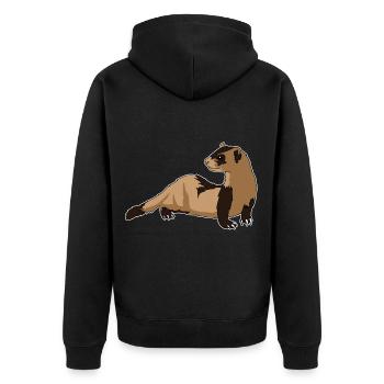 Furet Weasel Mader Comic, idée cadeau Kawaii - Veste à capuche bio Premium Unisexe - noir - Dos - Nico (187cm)