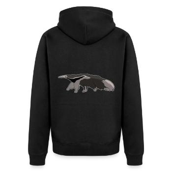 Ameisenbär Urwald comic kawaii Geschenkidee - Unisex Premium Bio Zip Hoodie - Schwarz - Hinten - Nico (187cm)
