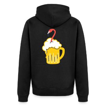 Flamingo Bierglas Bier Geschenk rosa Bierkrug - Unisex Premium Bio Zip Hoodie - Schwarz - Hinten - Nico (187cm)
