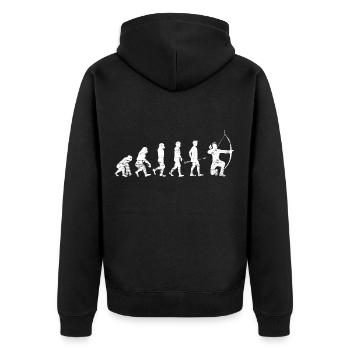 Evolution archery gift - Unisex Premium Organic Zip Hoodie - black - Back - Nico (187cm)