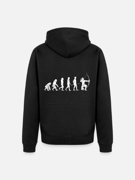 Evolution archery gift - Unisex Premium Organic Zip Hoodie - black
