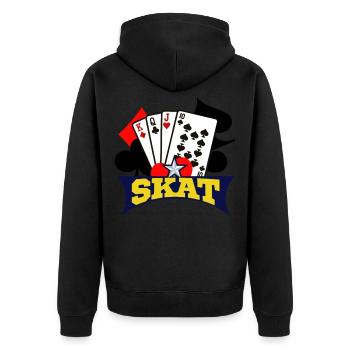 J'aime le jeu de cartes de skat, idée de cadeau de cartes - Veste à capuche bio Premium Unisexe - noir - Dos - Nico (187cm)