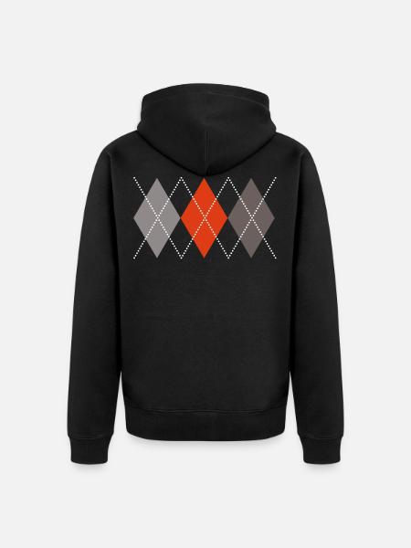 Argyle - Unisex Premium Organic Zip Hoodie - black