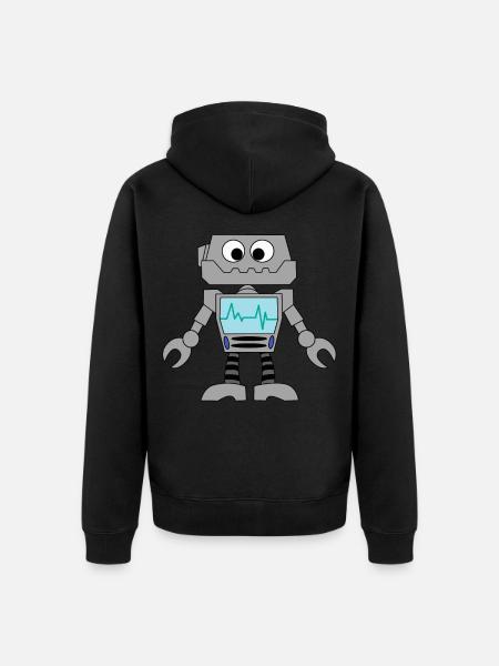 Roboter Technik Computer Elektronik Geschenkidee - Unisex Premium Bio Zip Hoodie - Schwarz