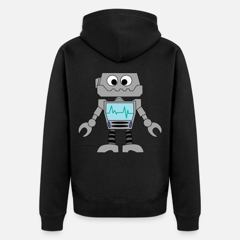 Roboter Technik Computer Elektronik Geschenkidee - Unisex Premium Bio Zip Hoodie - Schwarz