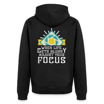 Photographie Photograph Kamera Geschenk - Unisex Premium Bio Zip Hoodie - Schwarz - Hinten - Nico (187cm)