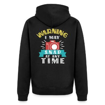 Fotograf Fotografie Fotografieren Geschenk - Unisex Premium Bio Zip Hoodie - Schwarz - Hinten - Nico (187cm)
