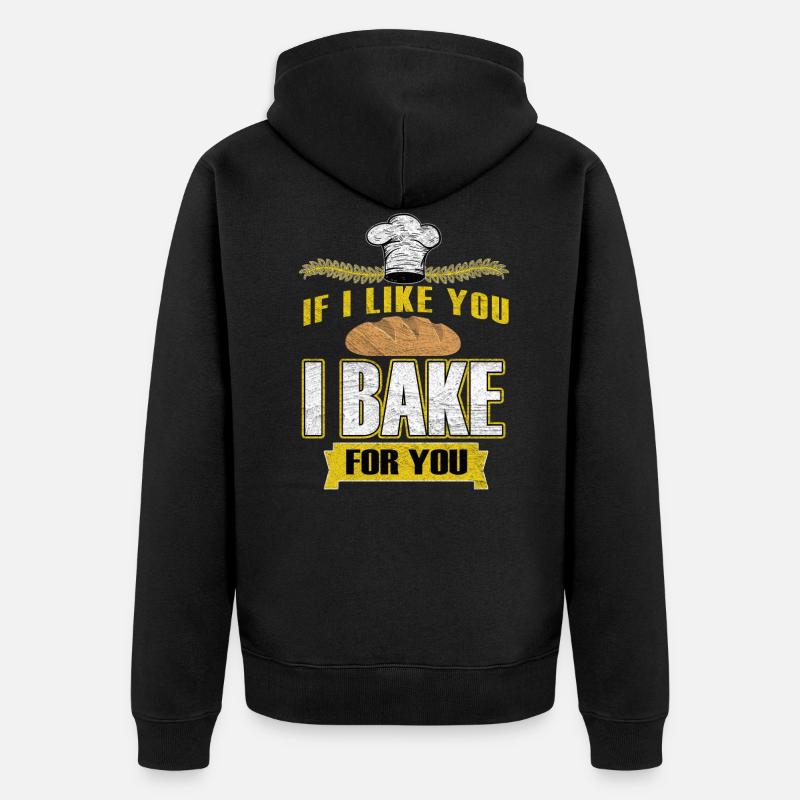 Backwaren Bäcker - Unisex Premium Bio Zip Hoodie - Schwarz