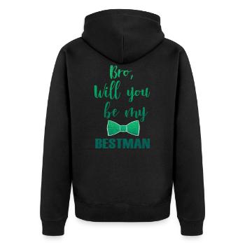 Frère du mariage marié, cadeau de mariage - Veste à capuche bio Premium Unisexe - noir - Dos - Nico (187cm)
