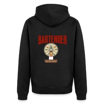 Barman - Barman - Bar - Veste à capuche bio Premium Unisexe - noir - Dos - Nico (187cm)