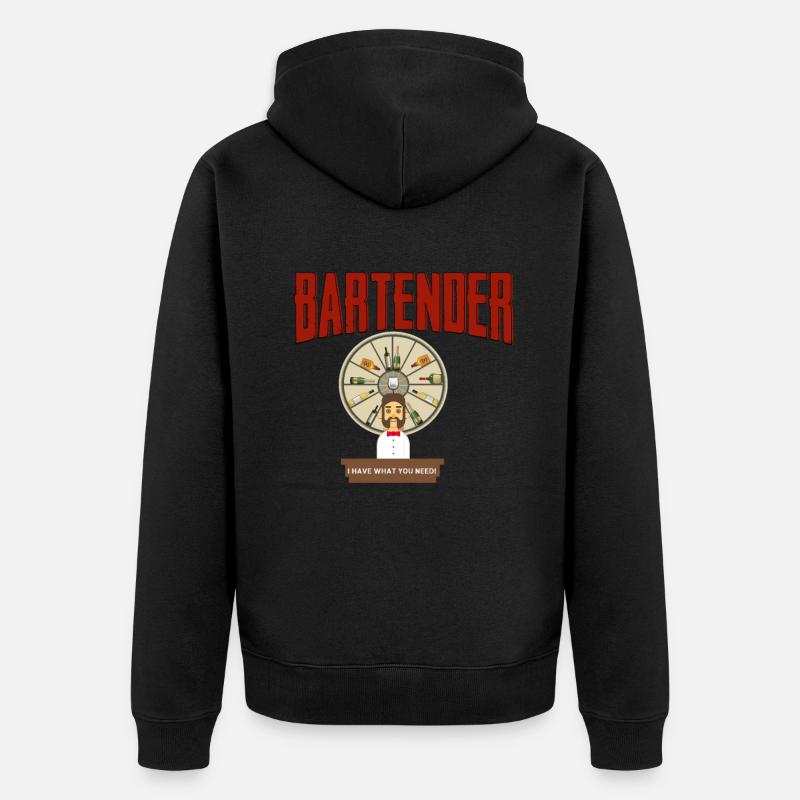 Bartender - Barkeeper - Bar - Unisex Premium Bio Zip Hoodie - Schwarz
