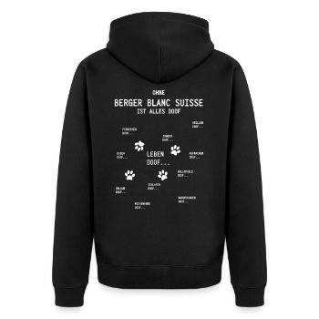 tout est stupide sans Berger Blanc Suisse - Veste à capuche bio Premium Unisexe - noir - Dos - Nico (187cm)