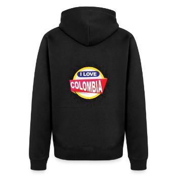 Kolumbien - I love colombia - Unisex Premium Bio Zip Hoodie - Schwarz - Hinten - Nico (187cm)