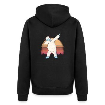 Yeti tamponnant - Veste à capuche bio Premium Unisexe - noir - Dos - Nico (187cm)