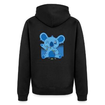 Koala Zoo Tiere - Unisex Premium Bio Zip Hoodie - Schwarz - Hinten - Nico (187cm)