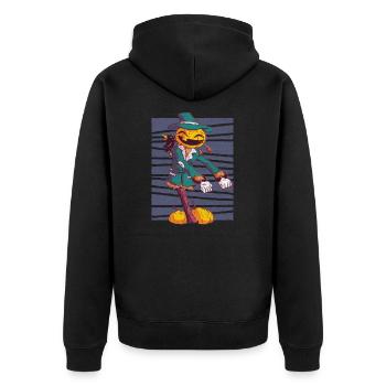 Halloween - Unisex Premium Bio Zip Hoodie - Schwarz - Hinten - Nico (187cm)