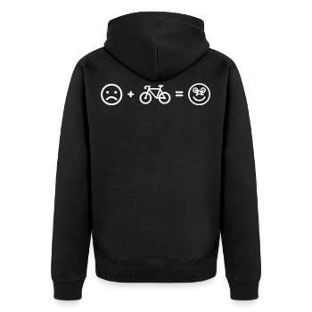 Cadeau de vélo smiley heureux - Veste à capuche bio Premium Unisexe - noir - Dos - Nico (187cm)