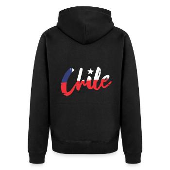 Chile - Chile flag - Chile South America - Unisex Premium Organic Zip Hoodie - black - Back - Nico (187cm)