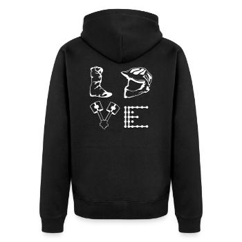 Motocross Motorcycle Love Motorcycle Helmet Gift Idea - Unisex Premium Organic Zip Hoodie - black - Back - Nico (187cm)