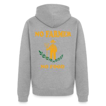 Bauer - Landwirt - Farmer - Unisex Premium Bio Zip Hoodie - Grau meliert - Hinten - Nico (187cm)