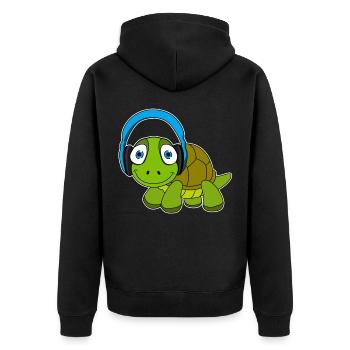 Idée cadeau kawaii pour un casque tortue - Veste à capuche bio Premium Unisexe - noir - Dos - Nico (187cm)