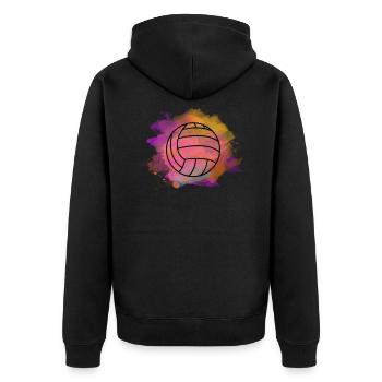 Idée de cadeau de ballon de sport aquarelle Art de volley-ball - Veste à capuche bio Premium Unisexe - noir - Dos - Nico (187cm)