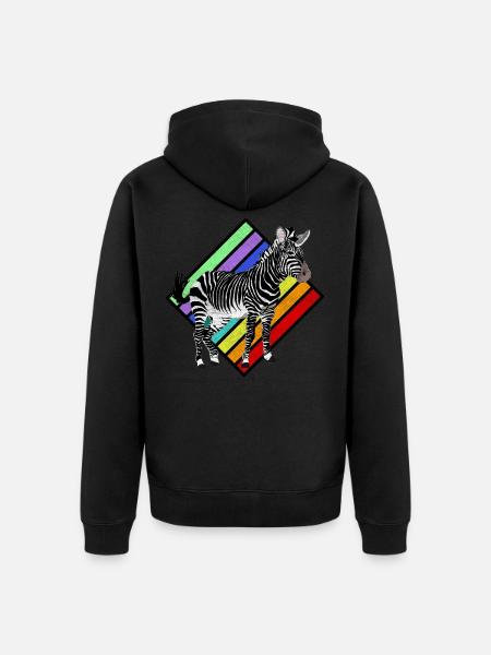 Zebra crossing zebra - Unisex Premium Organic Zip Hoodie - black