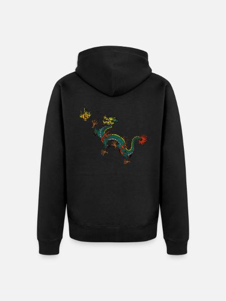 Dragon dragon - Unisex Premium Organic Zip Hoodie - black
