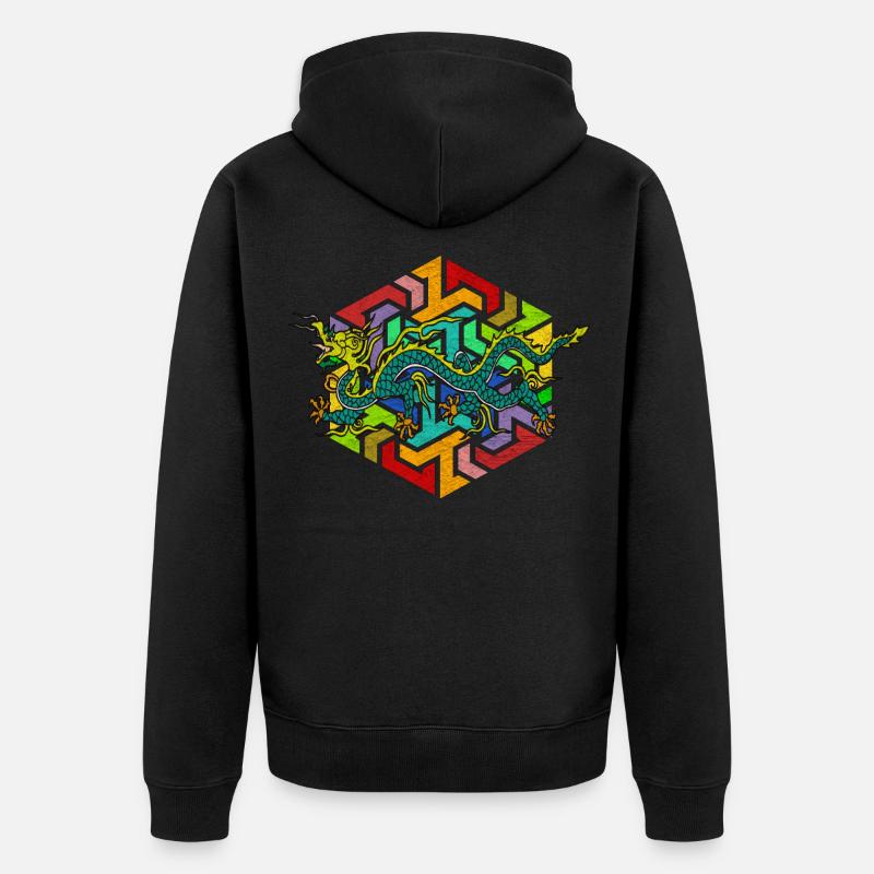 Drachen - Unisex Premium Bio Zip Hoodie - Schwarz