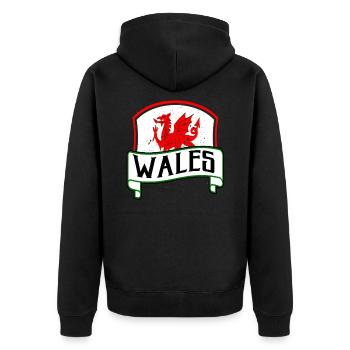 Pays de Galles - Veste à capuche bio Premium Unisexe - noir - Dos - Nico (187cm)