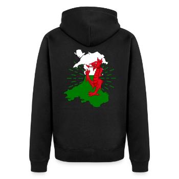 Drapeau du Pays de Galles Celtes Dragon Nation de Cardiff - Veste à capuche bio Premium Unisexe - noir - Dos - Nico (187cm)