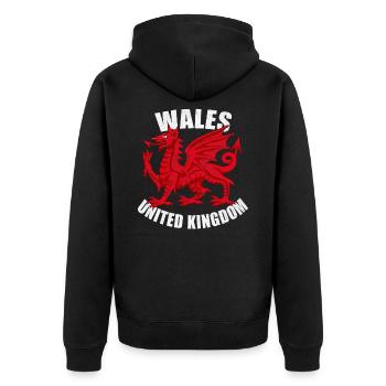 Drapeau du Pays de Galles Celtes Dragon Armoiries de Football Cardiff - Veste à capuche bio Premium Unisexe - noir - Dos - Nico (187cm)