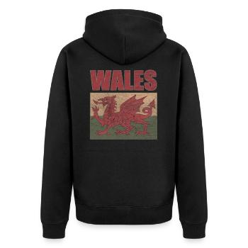 Pays de Galles - Veste à capuche bio Premium Unisexe - noir - Dos - Nico (187cm)