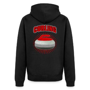 Curling - Unisex Premium Bio Zip Hoodie - Schwarz - Hinten - Nico (187cm)