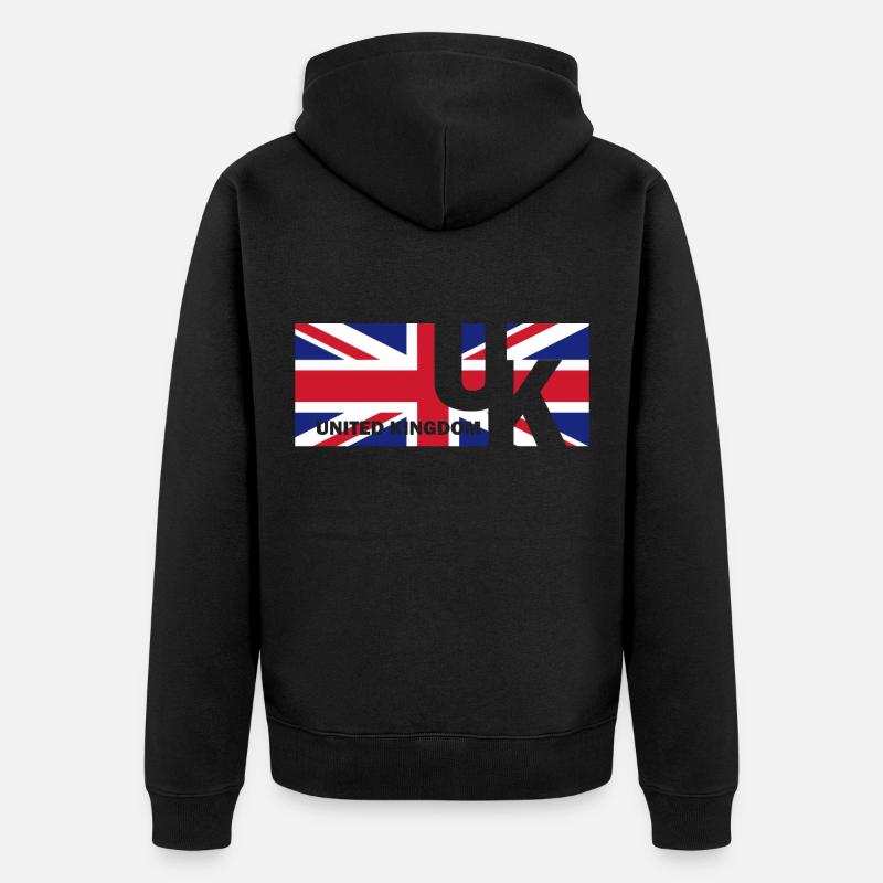 Drapeau anglais drapeau cadeau anglais - Veste à capuche bio Premium Unisexe - noir