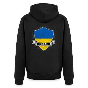 Ukraine - Veste à capuche bio Premium Unisexe - noir - Dos - Nico (187cm)