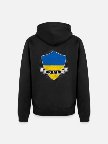 Ukraine - Veste à capuche bio Premium Unisexe - noir