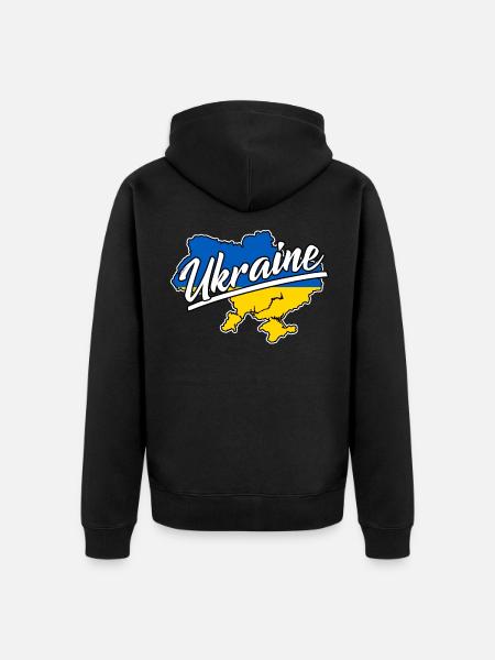 Ukraine - Veste à capuche bio Premium Unisexe - noir