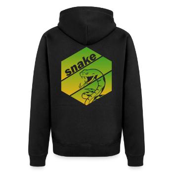 Rattlesnake Snake Snakebite Snaketooth - Unisex Premium Organic Zip Hoodie - black - Back - Nico (187cm)