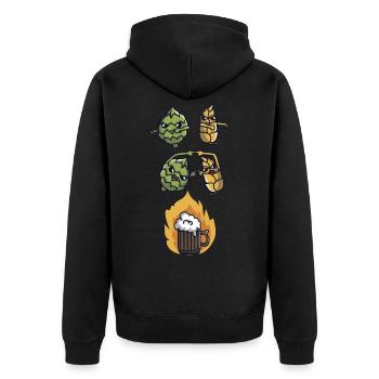 Hops and wheat fusion to beer - Unisex Premium Organic Zip Hoodie - black - Back - Nico (187cm)