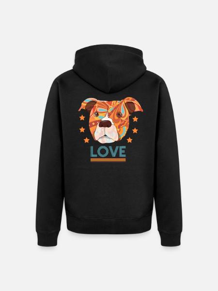 Dog love dog lover - Unisex Premium Organic Zip Hoodie - black