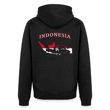 Drapeau de l'Indonésie - Veste à capuche bio Premium Unisexe - noir - Dos - Nico (187cm)