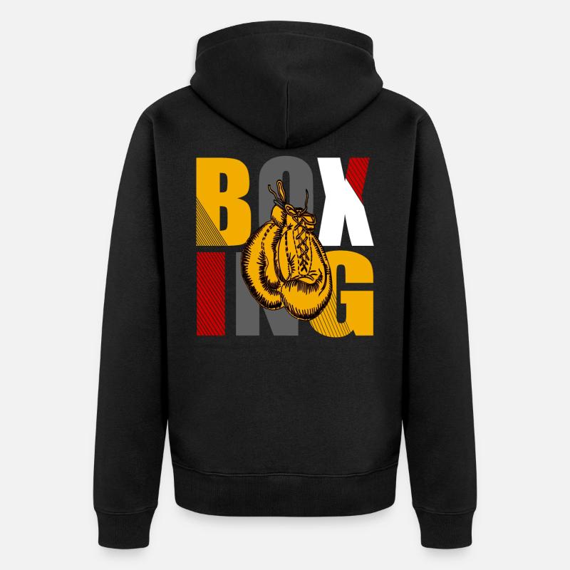 Boxen Boxkampf Boxhandschuhe - Unisex Premium Bio Zip Hoodie - Schwarz