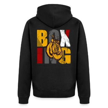 Boxing Boxing Gloves Boxing Boxing Boxing Martial Arts - Unisex Premium Organic Zip Hoodie - black - Back - Nico (187cm)