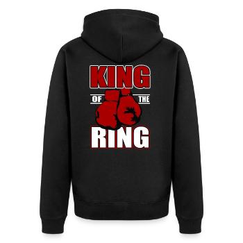 Boxkampf Boxer Kämpfer Boxen Kampfsport Boxring - Unisex Premium Bio Zip Hoodie - Schwarz - Hinten - Nico (187cm)