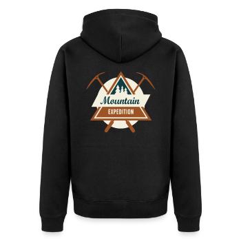 Berge Bergsteigen Bergsport - Unisex Premium Bio Zip Hoodie - Schwarz - Hinten - Nico (187cm)