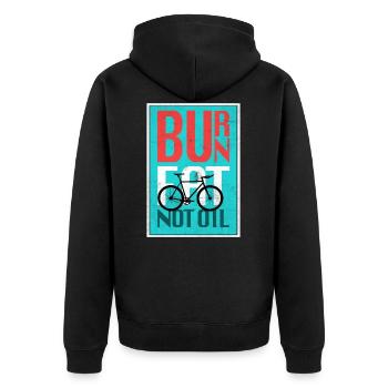 Radfahren Fahrrad - Unisex Premium Bio Zip Hoodie - Schwarz - Hinten - Nico (187cm)
